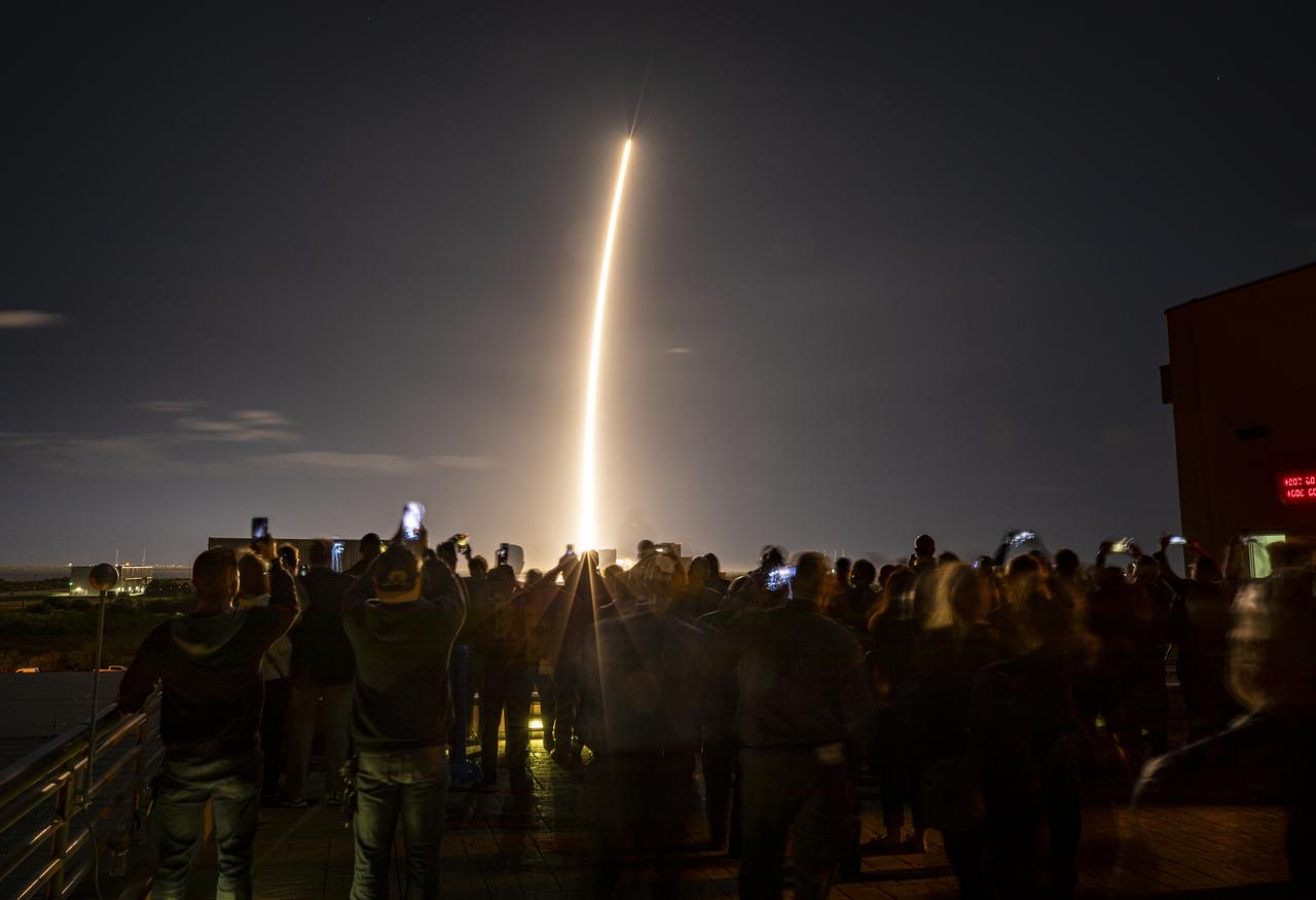 Workers watch from the Atlas Space Operations Center as the United Launch Alliance Atlas V rocket with the Solar Orbiter spacecraft climbs upward after liftoff from Space Launch Complex 41 on Cape Canaveral Air Force Station in Florida on Feb. 9, 2020. Launch time was 11:03 p.m. EST. Solar Orbiter is an international cooperative mission between ESA (European Space Agency) and NASA. The mission aims to study the Sun, its outer atmosphere and solar wind. The spacecraft will provide the first images of the Sun’s poles. NASA’s Launch Services Program based at Kennedy managed the launch. The spacecraft was developed by Airbus Defence and Space. 