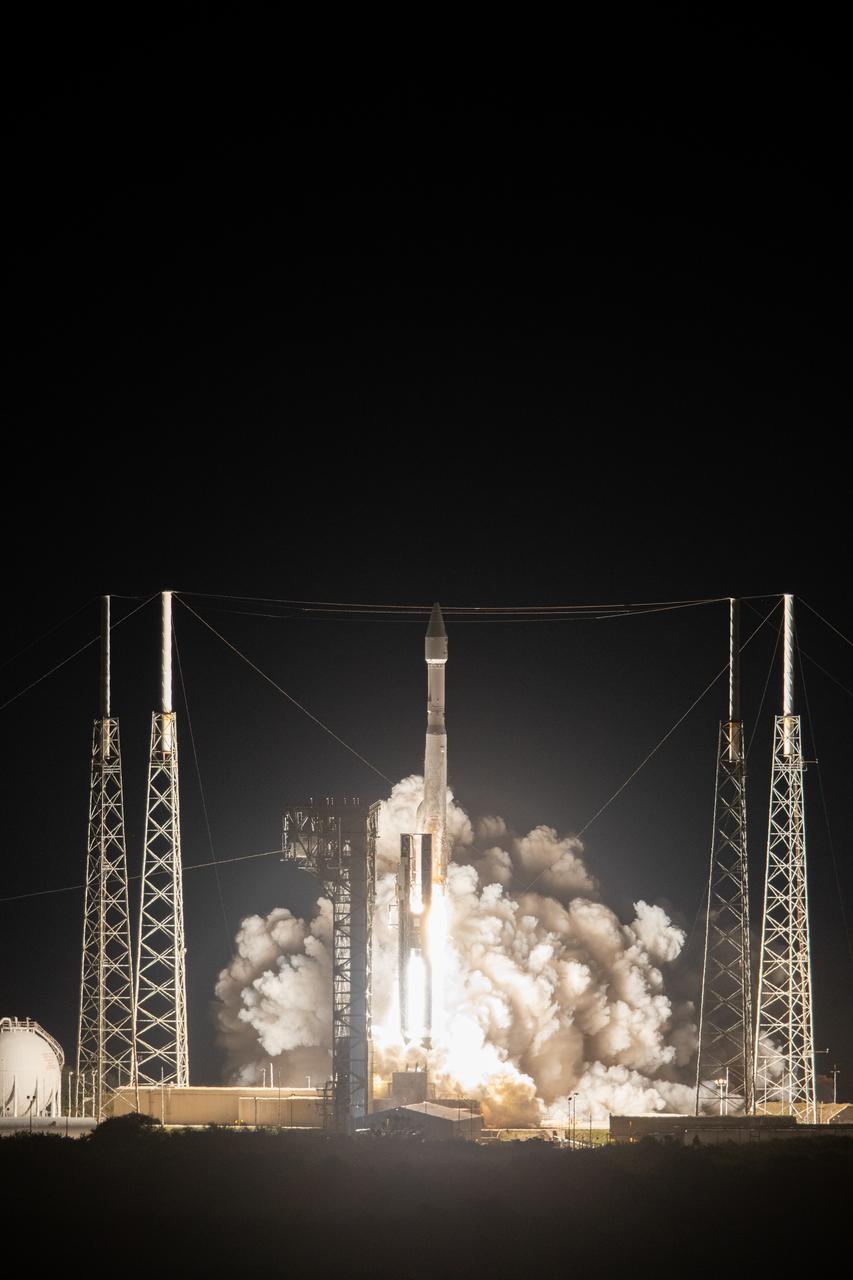 The United Launch Alliance Atlas V rocket, carrying the Solar Orbiter, lifts off Space Launch Complex 41 at Cape Canaveral Air Force Station in Florida at 11:03 p.m. EST, on Feb. 9, 2020. Solar Orbiter is an international cooperative mission between ESA (European Space Agency) and NASA. The mission aims to study the Sun, its outer atmosphere and solar wind. The spacecraft will provide the first images of the Sun’s poles. The spacecraft was developed by Airbus Defence and Space. NASA’s Launch Services Program based at Kennedy managed the launch.