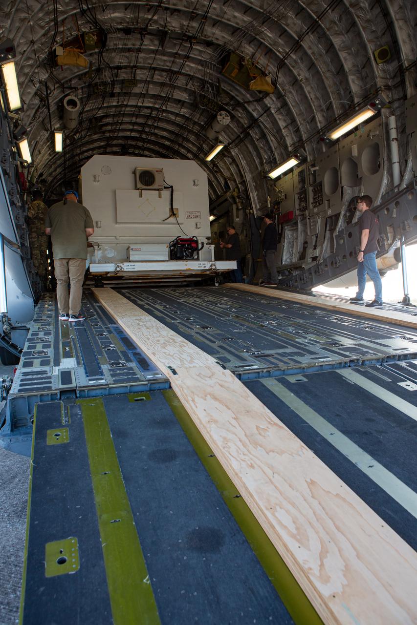 The Mars 2020 rover arrives at the Launch and Landing Facility, formerly known as the Shuttle Landing Facility, at NASA’s Kennedy Space Center on Feb. 12, 2020. The rover was delivered to the Florida spaceport on a C-17 aircraft, making a cross-country trip that started at NASA’s Jet Propulsion Laboratory in Pasadena, California. The mission, targeted for mid-July 2020, will launch aboard an Atlas V 541 rocket from Cape Canaveral Air Force Station. NASA’s Launch Services Program based at Kennedy is managing the launch.