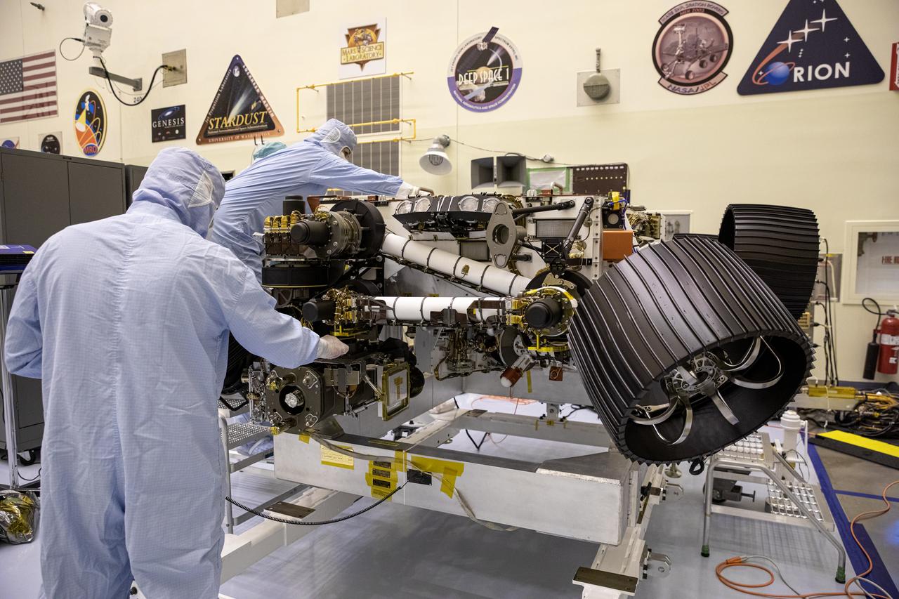 The Mars 2020 rover undergoes processing inside the Payload Hazardous Servicing Facility at NASA’s Kennedy Space Center in Florida on Feb. 14, 2020. Initial processing took place on Feb. 13, one day after a C-17 aircraft, with the rover aboard, touched down at the Launch and Landing Facility at Kennedy. The cross-country trip began at NASA’s Jet Propulsion Laboratory, where the rover was manufactured. The mission, targeted for mid-July 2020, will launch aboard an Atlas V 541 rocket from Cape Canaveral Air Force Station. NASA’s Launch Services Program based at Kennedy is managing the launch. Click here for more information on the Mars 2020 rover mission.