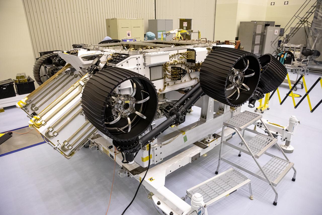 The Mars 2020 rover undergoes processing inside the Payload Hazardous Servicing Facility at NASA’s Kennedy Space Center in Florida on Feb. 14, 2020. Initial processing took place on Feb. 13, one day after a C-17 aircraft, with the rover aboard, touched down at the Launch and Landing Facility at Kennedy. The cross-country trip began at NASA’s Jet Propulsion Laboratory, where the rover was manufactured. The mission, targeted for mid-July 2020, will launch aboard an Atlas V 541 rocket from Cape Canaveral Air Force Station. NASA’s Launch Services Program based at Kennedy is managing the launch. Click here for more information on the Mars 2020 rover mission.