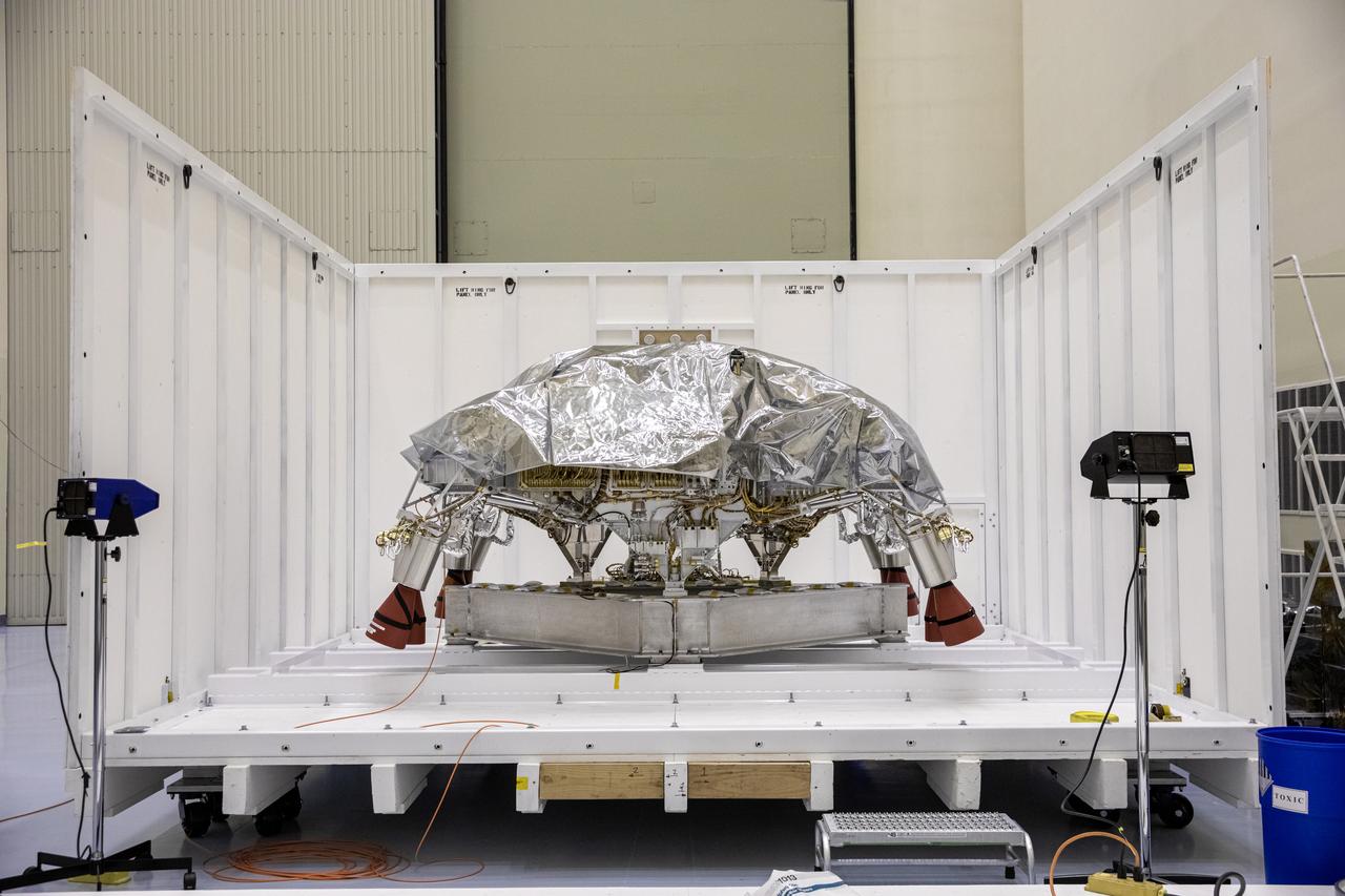 The Mars 2020 rover undergoes processing inside the Payload Hazardous Servicing Facility at NASA’s Kennedy Space Center in Florida on Feb. 14, 2020. Initial processing took place on Feb. 13, one day after a C-17 aircraft, with the rover aboard, touched down at the Launch and Landing Facility at Kennedy. The cross-country trip began at NASA’s Jet Propulsion Laboratory, where the rover was manufactured. The mission, targeted for mid-July 2020, will launch aboard an Atlas V 541 rocket from Cape Canaveral Air Force Station. NASA’s Launch Services Program based at Kennedy is managing the launch. Click here for more information on the Mars 2020 rover mission.