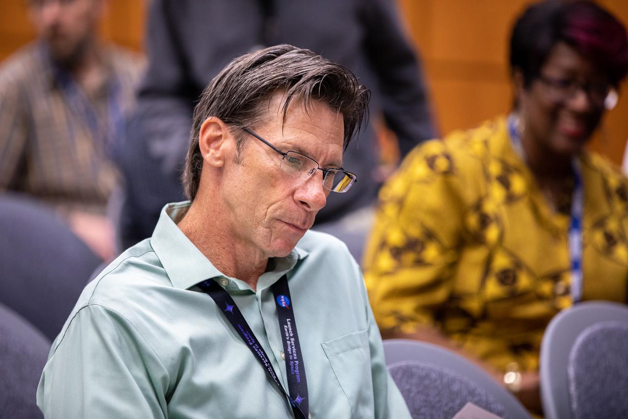 Chuck Dovale, deputy director of NASA’s Launch Services Program, attends the Black History Month celebration at Kennedy Space Center in Florida on Feb. 18, 2020. The program was organized by the Black Employee Strategy Team (BEST), one of the center’s employee resource groups. This year’s theme was “African Americans and the Vote.” Keynote speaker was James Jennings, former NASA associate administrator for Institutions and Management and Kennedy’s former deputy director. Jennings shared advice with workers and managers.