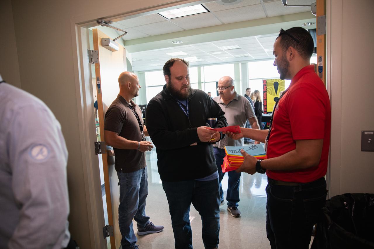 On March 3, 2020, NASA Kennedy Space Center employees attend a presentation in the Florida spaceport’s Operations Support Building II during the center’s annual Safety and Health Days. Taking place March 2 through March 6, Safety and Health Days provides Kennedy employees with a variety of presentations to attend – all of which focus on how to maintain a safe and healthy workforce.
