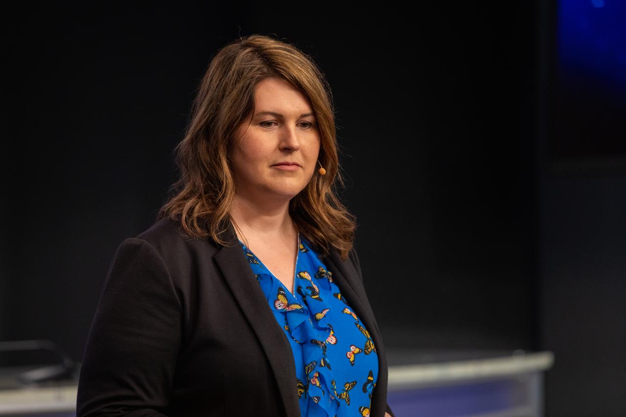 NASA Communications’ Jennifer Wolfinger moderates a What’s on Board science briefing at the agency’s Kennedy Space Center in Florida on March 5, 2020. During the briefing, NASA Social participants had the opportunity to hear from principal investigators for payloads launching on SpaceX’s 20th Commercial Resupply Services (CRS-20) mission. CRS-20 is scheduled to launch from Cape Canaveral Air Force Station’s Space Launch Complex 40 on March 6, 2020. The SpaceX Falcon 9 rocket and cargo Dragon spacecraft are targeting an instantaneous liftoff at 11:50 p.m. EST. 