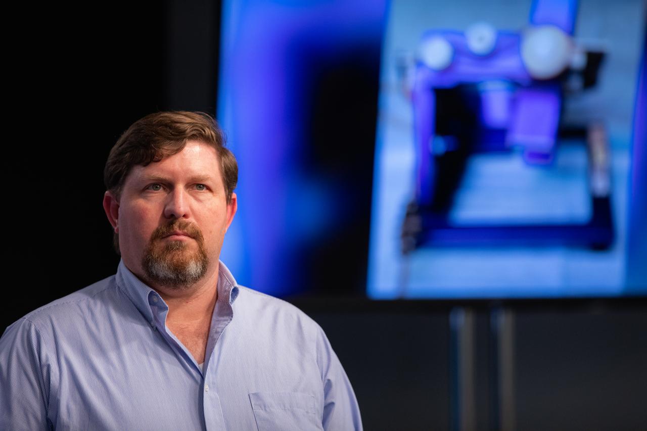 Gene Boland, chief scientist of Techshot, participates in a What’s on Board science briefing at NASA’s Kennedy Space Center in Florida on March 5, 2020. The briefing provided a closer look at some of the payloads launching on SpaceX’s 20th Commercial Resupply Services (CRS-20) mission to the International Space Station. The company’s Falcon 9 rocket is scheduled to lift off from Cape Canaveral Air Force Station’s Space Launch Complex 40 at 11:50 p.m. EST on March 6, 2020.