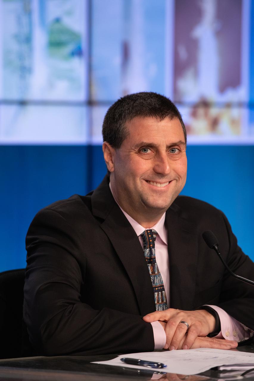 Joel Montalbano, manager of NASA’s International Space Station Program, participates in a prelaunch news conference for SpaceX’s 20th Commercial Resupply Services (CRS-20) mission to the International Space Station at the agency’s Kennedy Space Center in Florida on March 6, 2020. The company’s Falcon 9 rocket and cargo Dragon spacecraft are scheduled to lift off from Cape Canaveral Air Force Station’s Space Launch Complex 40 at 11:50 p.m. EST on March 6, 2020.