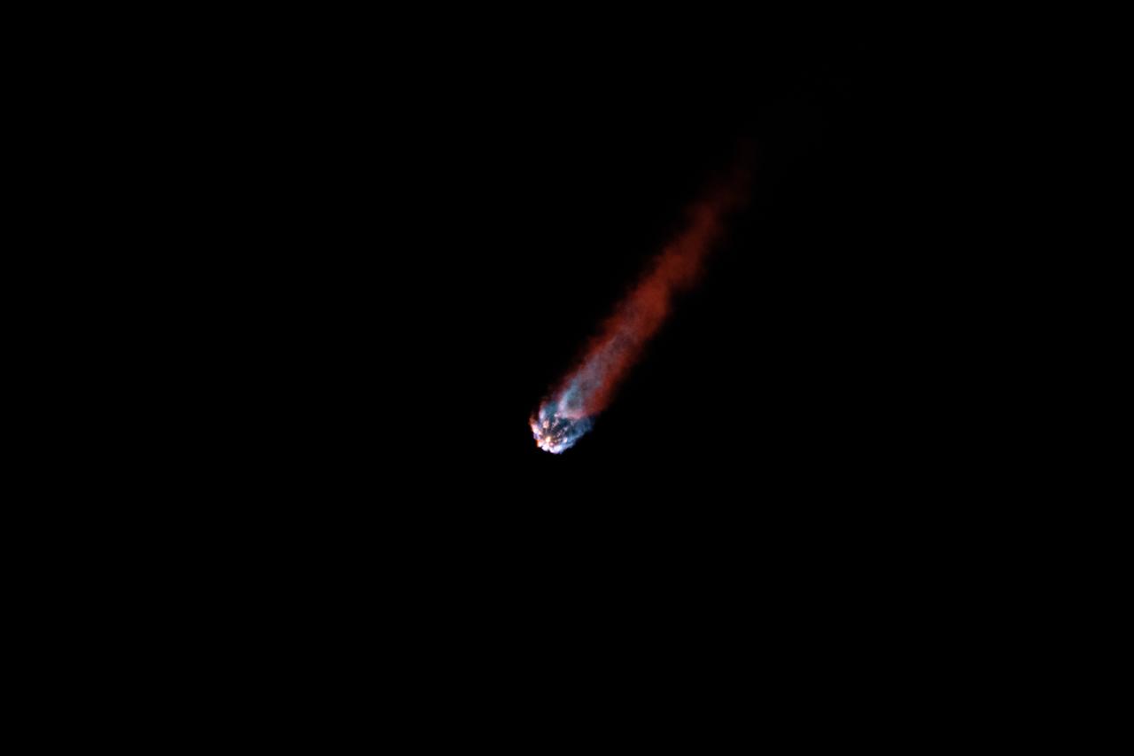 A SpaceX Falcon 9 rocket climbs upward after lifting off from Space Launch Complex 40 at Cape Canaveral Air Force Station in Florida at 11:50 p.m. EST on March 6, 2020, for NASA and SpaceX’s 20th Commercial Resupply Services (CRS-20) mission. SpaceX’s uncrewed cargo Dragon spacecraft, carried atop the Falcon 9, will deliver more than 5,600 pounds of science investigations and cargo to the International Space Station. 
