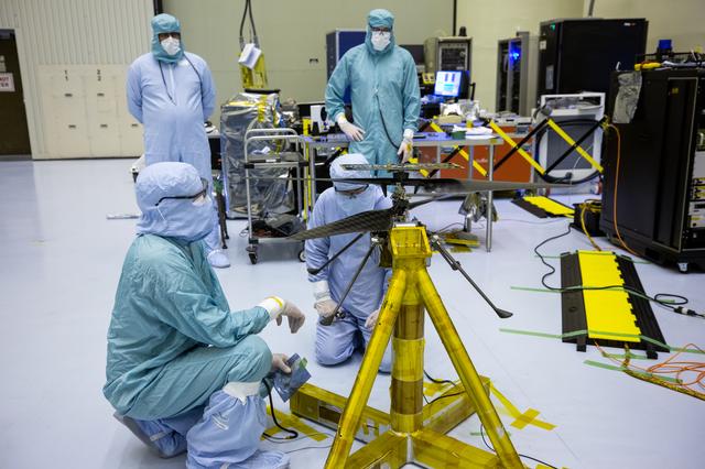 NASA image: Mars Cruise Stage on Rotation Fixture and Helicopter Functional 