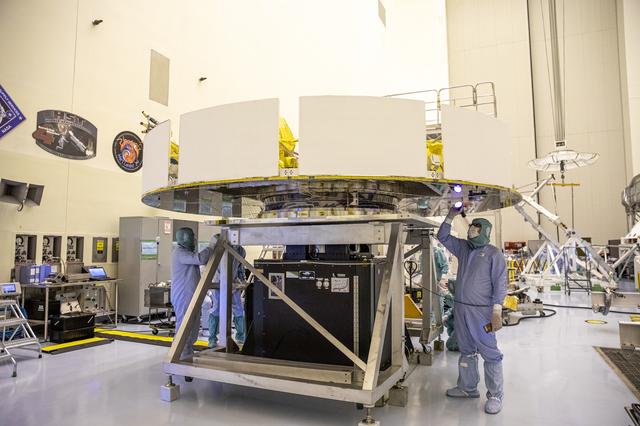 NASA image: Mars Cruise Stage on Spin Table, Rover & More on Display