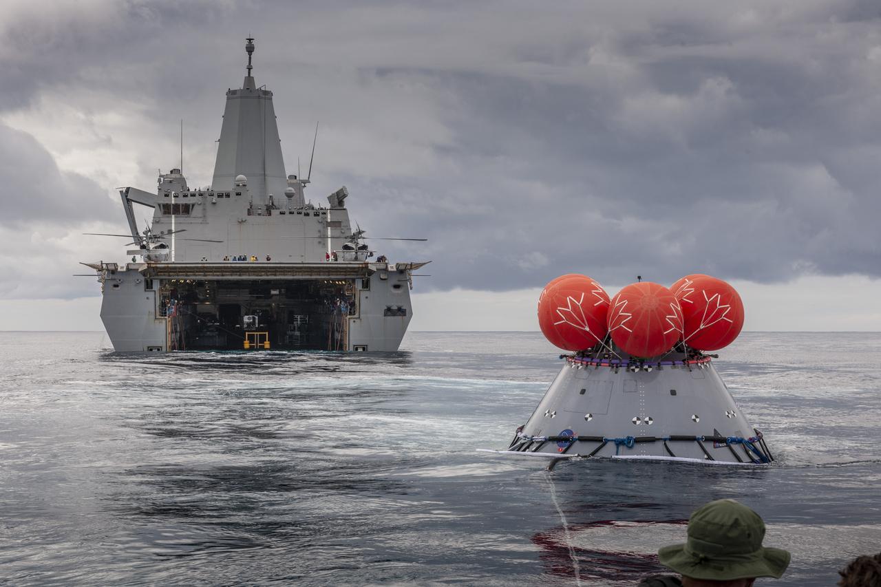 During Underway Recovery Test-8, NASA's Landing and Recovery team from Exploration Ground Systems at Kennedy Space Center performed their first full mission profile test of the recovery procedures for Artemis I aboard the USS John P. Murtha in the Pacific Ocean. Artemis I will be the first integrated flight test of NASA's Deep Space Exploration Systems: the Orion spacecraft, Space Launch System rocket, with the newly upgraded Exploration Ground Systems at Kennedy Space Center.
