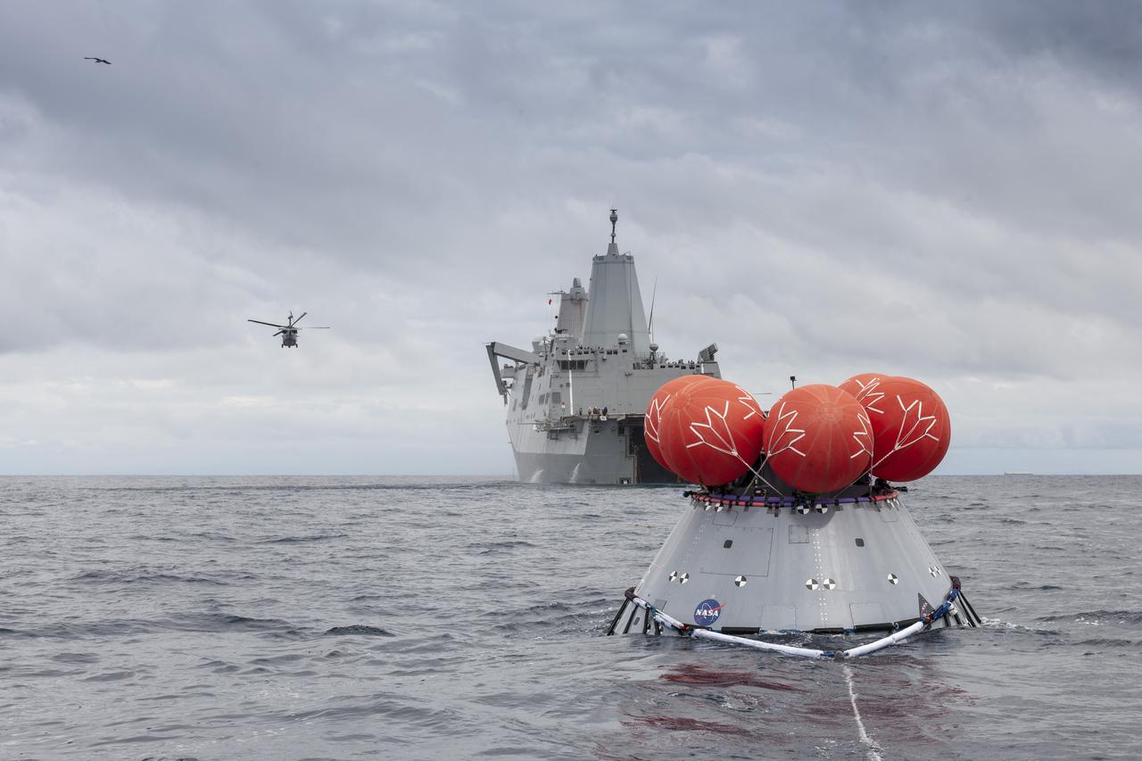 During Underway Recovery Test-8, NASA's Landing and Recovery team from Exploration Ground Systems at Kennedy Space Center performed their first full mission profile test of the recovery procedures for Artemis I aboard the USS John P. Murtha in the Pacific Ocean. Artemis I will be the first integrated flight test of NASA's Deep Space Exploration Systems: the Orion spacecraft, Space Launch System rocket, with the newly upgraded Exploration Ground Systems at Kennedy Space Center.
