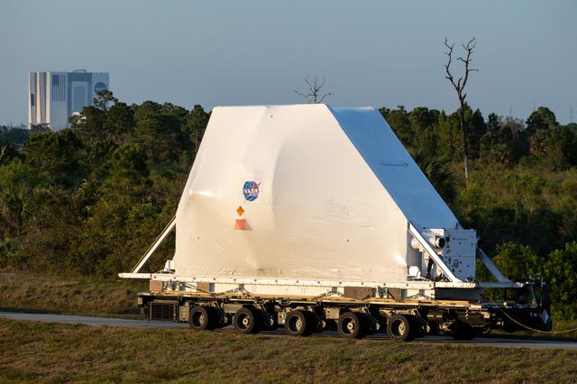 NASA image: Orion Artemis I Crew and Service Module Return to Kennedy - Transport to O&C