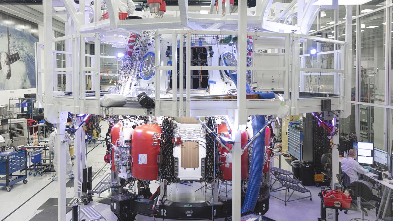 The Crew Dragon spacecraft that will be used for the Crew-1 mission for NASA’s Commercial Crew Program undergoes processing inside the clean room at SpaceX headquarters in Hawthorne, California. The Crew-1 mission to the International Space Station is targeted for later in 2020 with NASA Astronauts Victor Glover, Mike Hopkins, Shannon Walker and JAXA astronaut Soichi Noguchi.
