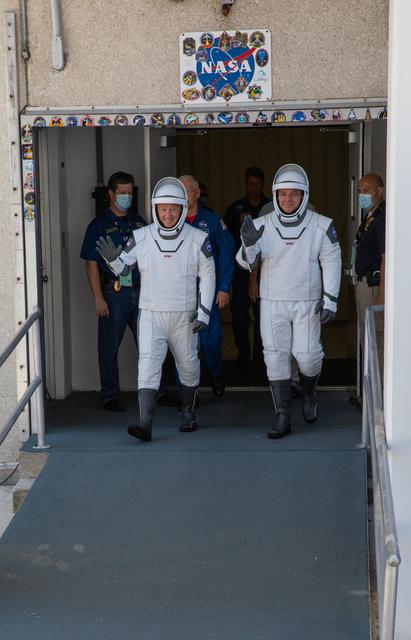 NASA image: SpaceX Demo-2 Dry Dress Rehearsal - Astronaut Walk-Out