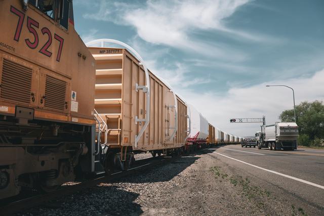 NASA image: Artemis I Booster Segments Railcar Transportation