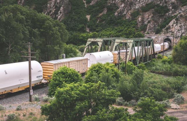 NASA image: Artemis I Booster Segments Railcar Transportation