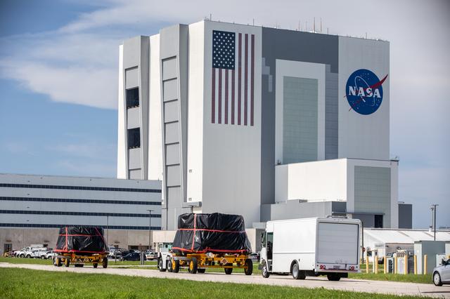 NASA image: Aft Skirt Delivery for Artemis I - Move from BFF to RPSF