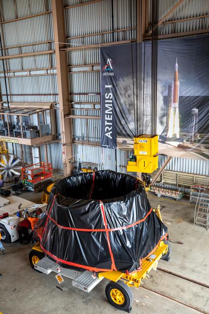 NASA image: Aft Skirt Delivery for Artemis I - Move from BFF to RPSF