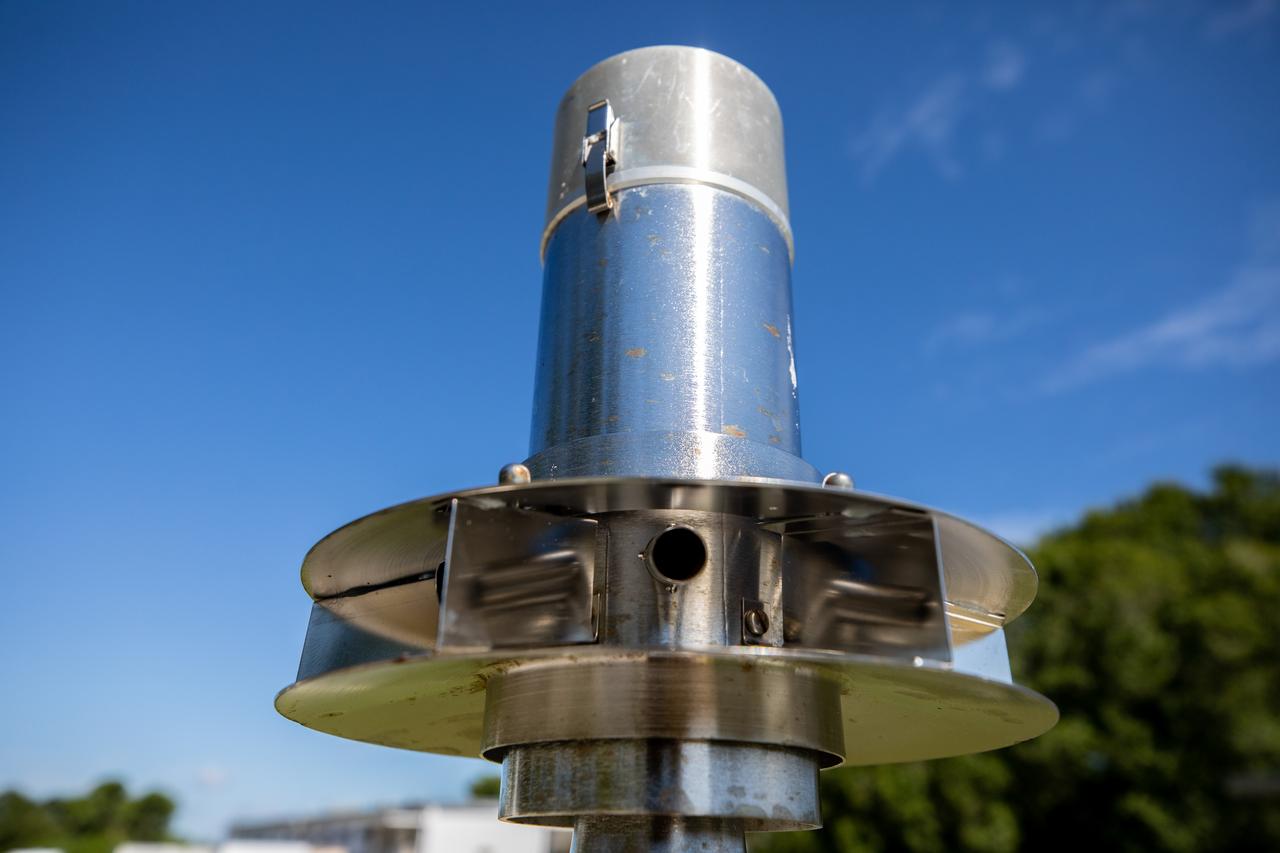 A close-up view of one of several Environmental Continuous Air Monitors, or ECAMS, located in the Space Coast area on July 27, 2020, in preparation for launch of NASA’s Mars 2020 mission on July 30. The ECAMS are updated versions of those that were used for the launch of Curiosity. The Data Collection and Assessment Center uses information from the network of remote monitoring devises, including several that are located in areas for specific weather forecasting reported back to the operations center.