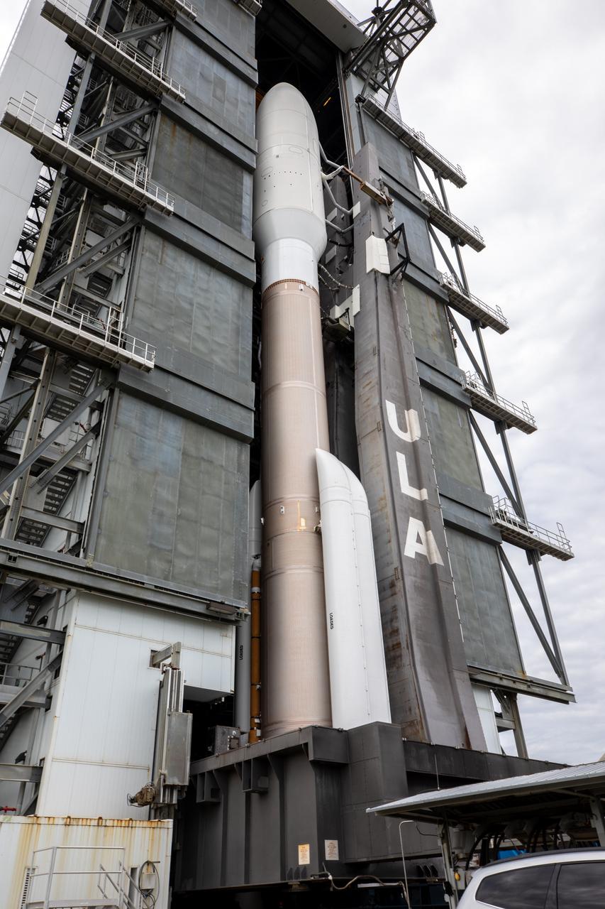 The United Launch Alliance Atlas V 541 rocket, carrying NASA’s Mars Perseverance rover and Ingenuity helicopter, begins rollout from the Vertical Integration Facility to the launch pad at Space Launch Complex 41 at Cape Canaveral Air Force Station on July 28, 2020. First motion was at 10:24 a.m. EDT. Launch of the Mars 2020 mission is scheduled for July 30. The rover is part of NASA’s Mars Exploration Program, a long-term effort of robotic exploration of the Red Planet. The rover will search for habitable conditions in the ancient past and signs of past microbial life on Mars. The Launch Services Program at Kennedy is responsible for launch management.