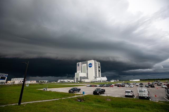 NASA image: Creative Photography - Storm Clouds over LC 39 Area