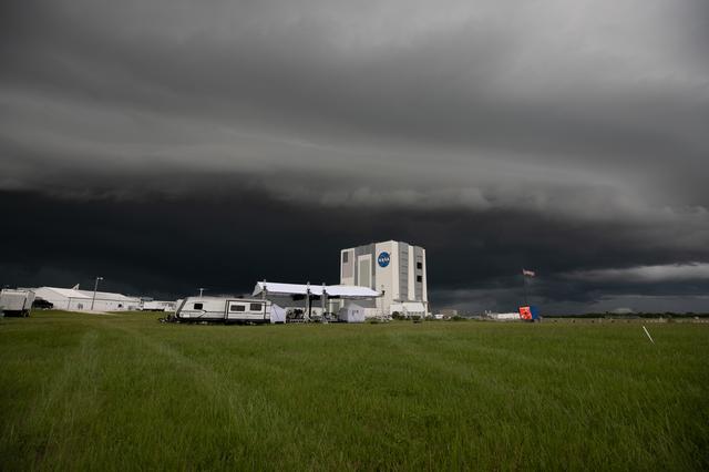 NASA image: Creative Photography - Storm Clouds over LC 39 Area