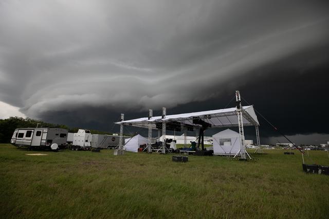NASA image: Creative Photography - Storm Clouds over LC 39 Area