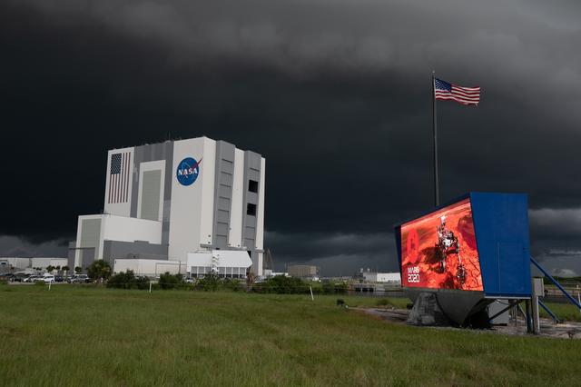 NASA image: Creative Photography - Storm Clouds over LC 39 Area