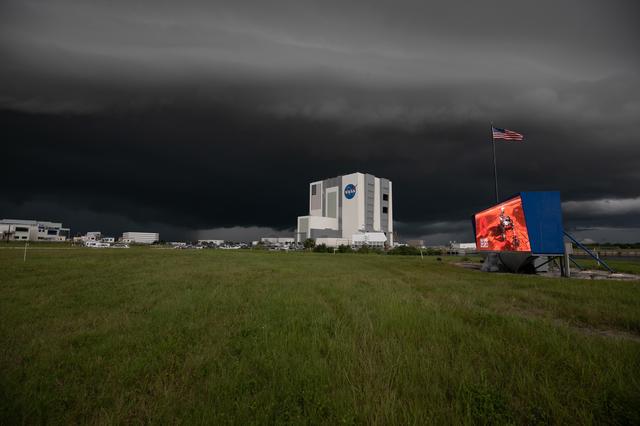 NASA image: Creative Photography - Storm Clouds over LC 39 Area