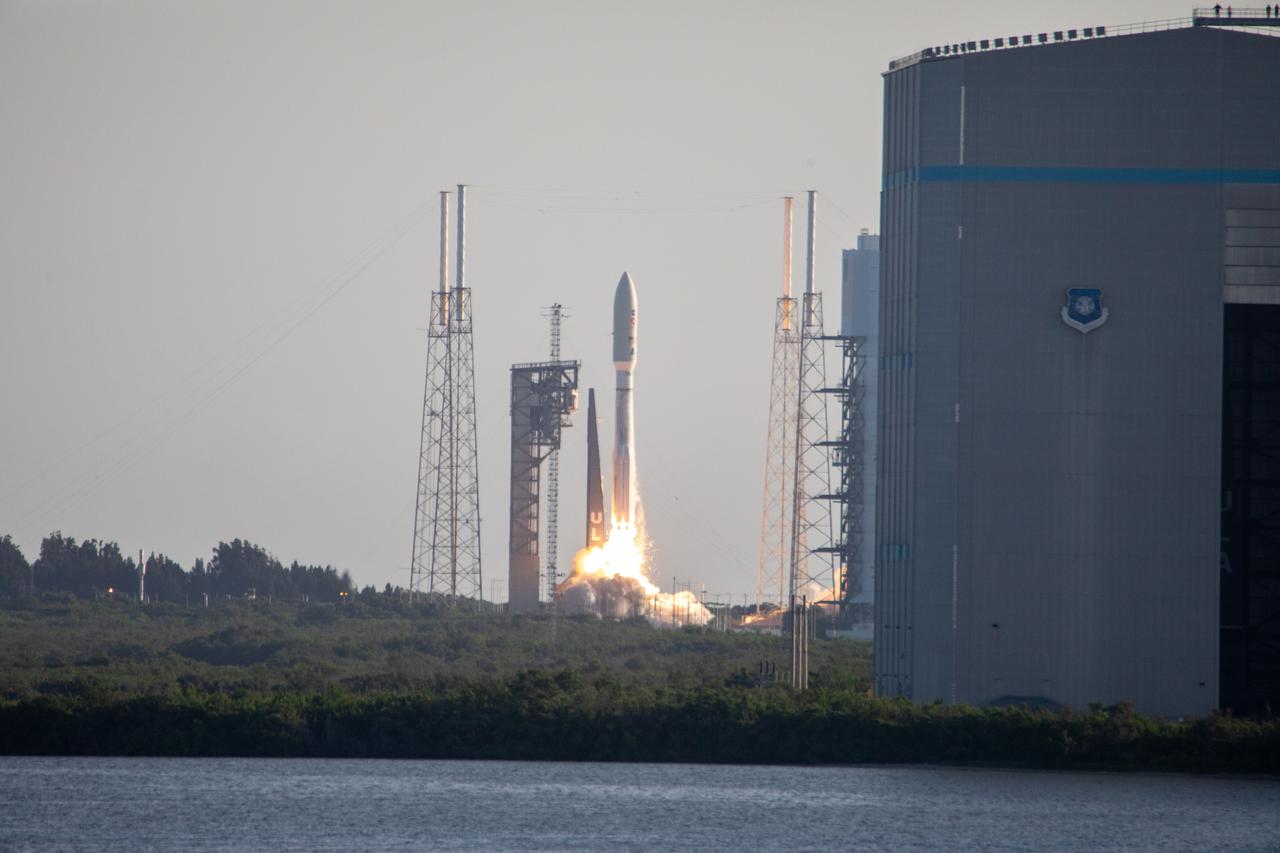 A view from the Atlas Space Operations Center of the launch of the United Launch Alliance Atlas V 541 rocket from Space Launch Complex 41 at Cape Canaveral Air Force Station in Florida on July 30, 2020. The Atlas V carried NASA’s Mars Perseverance rover and Ingenuity helicopter for its mission to Mars. Liftoff was at 7:50 a.m. EDT. The Perseverance rover is part of NASA’s Mars Exploration Program, a long-term effort of robotic exploration of the Red Planet. The rover’s seven instruments will search for habitable conditions in the ancient past and signs of past microbial life on Mars. The Launch Services Program at Kennedy is responsible for launch management.
