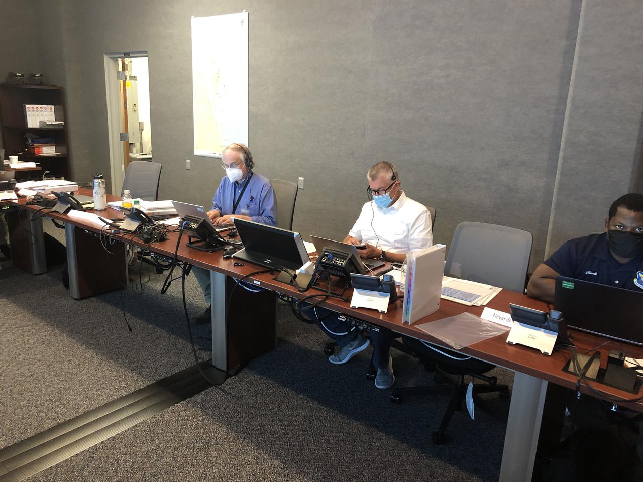 Joint Information Center (JIC), Emergency Operations Center (EOC) and Radiation Control Center (RADCC) members prepare for the launch of NASA’s Mars 2020 Perseverance rover and Ingenuity helicopter on July 30, 2020, at the agency’s Kennedy Space Center in Florida. JIC members include representatives on the local, regional and national level. Mars 2020 launched on a United Launch Alliance Atlas V 541 rocket from Space Launch Complex 41 at nearby Cape Canaveral Air Force Station. Liftoff was at 7:50 a.m. EDT. The rover is part of NASA’s Mars Exploration Program, a long-term effort of robotic exploration of the Red Planet. The rover will search for habitable conditions in the ancient past and signs of past microbial life on Mars. The Launch Services Program at Kennedy is responsible for launch management.