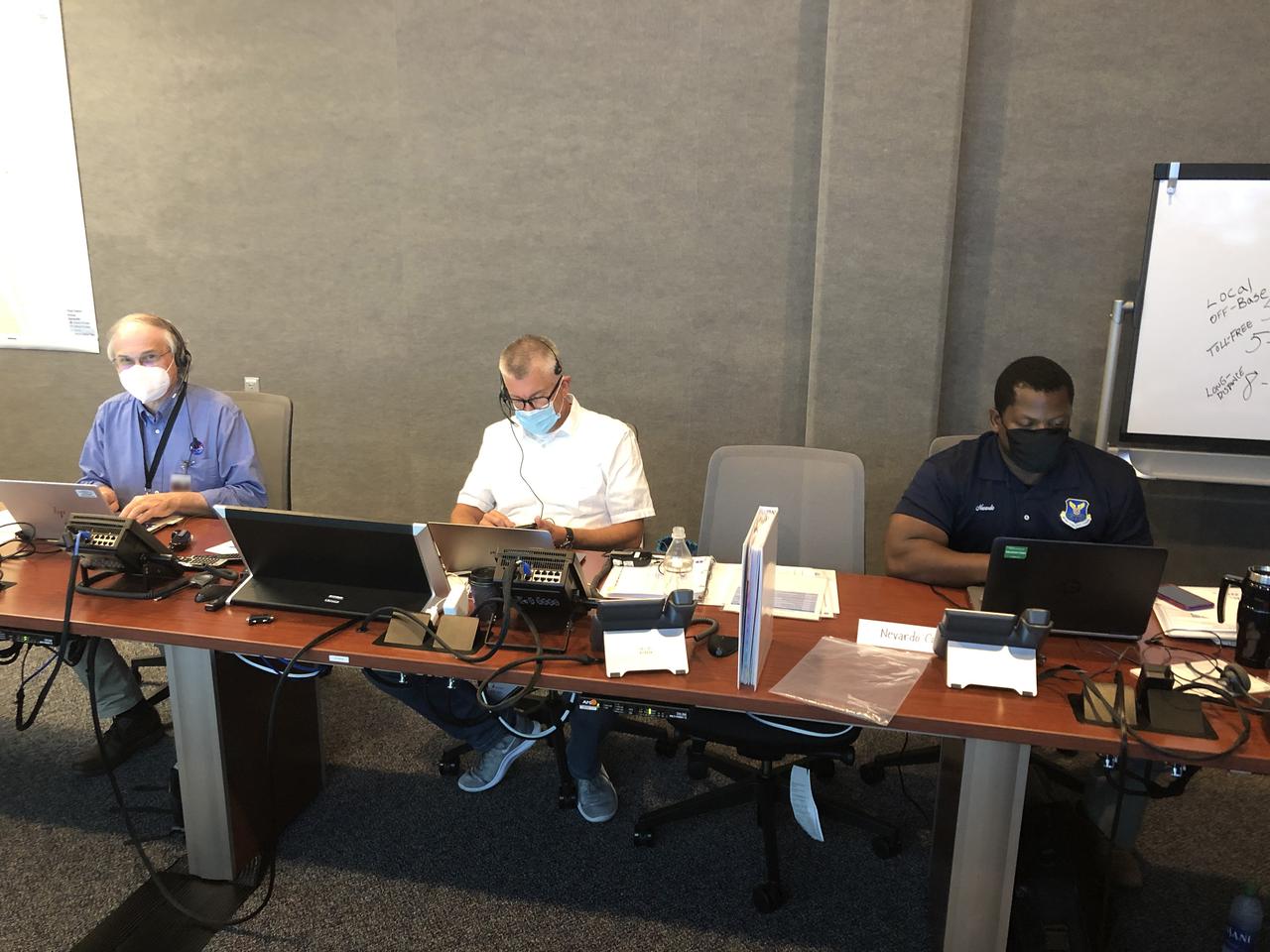Joint Information Center (JIC), Emergency Operations Center (EOC) and Radiation Control Center (RADCC) members prepare for the launch of NASA’s Mars 2020 Perseverance rover and Ingenuity helicopter on July 30, 2020, at the agency’s Kennedy Space Center in Florida. JIC members include representatives on the local, regional and national level. Mars 2020 launched on a United Launch Alliance Atlas V 541 rocket from Space Launch Complex 41 at nearby Cape Canaveral Air Force Station. Liftoff was at 7:50 a.m. EDT. The rover is part of NASA’s Mars Exploration Program, a long-term effort of robotic exploration of the Red Planet. The rover will search for habitable conditions in the ancient past and signs of past microbial life on Mars. The Launch Services Program at Kennedy is responsible for launch management.