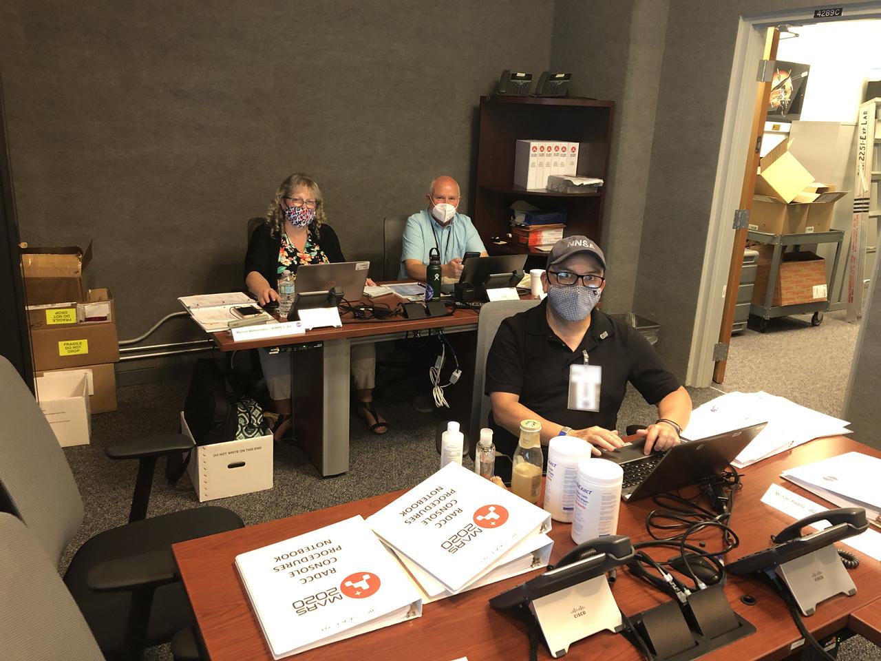 Joint Information Center (JIC), Emergency Operations Center (EOC) and Radiation Control Center (RADCC) members prepare for the launch of NASA’s Mars 2020 Perseverance rover and Ingenuity helicopter on July 30, 2020, at the agency’s Kennedy Space Center in Florida. JIC members include representatives on the local, regional and national level. Mars 2020 launched on a United Launch Alliance Atlas V 541 rocket from Space Launch Complex 41 at nearby Cape Canaveral Air Force Station. Liftoff was at 7:50 a.m. EDT. The rover is part of NASA’s Mars Exploration Program, a long-term effort of robotic exploration of the Red Planet. The rover will search for habitable conditions in the ancient past and signs of past microbial life on Mars. The Launch Services Program at Kennedy is responsible for launch management.