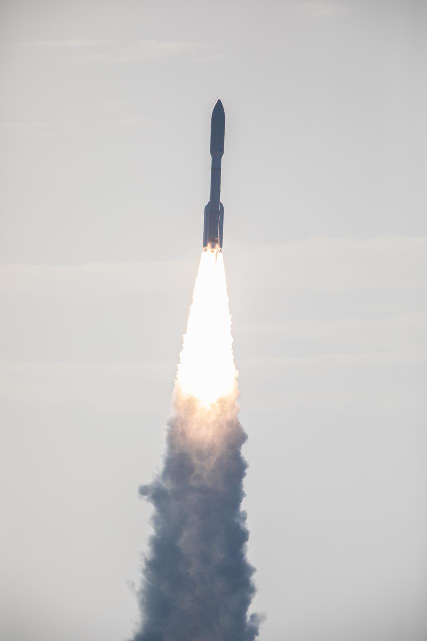 A United Launch Alliance Atlas V 541 rocket soars upward after lifting off from Space Launch Complex 41 at Cape Canaveral Air Force Station in Florida on July 30, 2020, at 7:50 a.m. EDT, carrying NASA’s Mars Perseverance rover and Ingenuity helicopter. The rover is part of NASA’s Mars Exploration Program, a long-term effort of robotic exploration of the Red Planet. The rover’s seven instruments will search for habitable conditions in the ancient past and signs of past microbial life on Mars. The Launch Services Program at Kennedy is responsible for launch management.