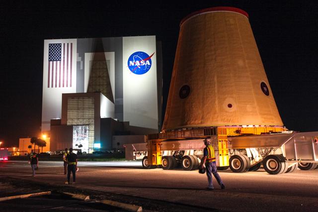 NASA image: Artemis I Launch Vehicle Stage Adapter Transport to VAB