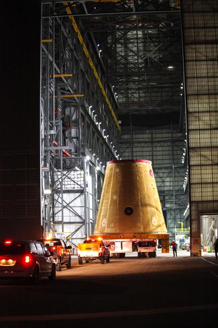 NASA image: Artemis I Launch Vehicle Stage Adapter Transport to VAB