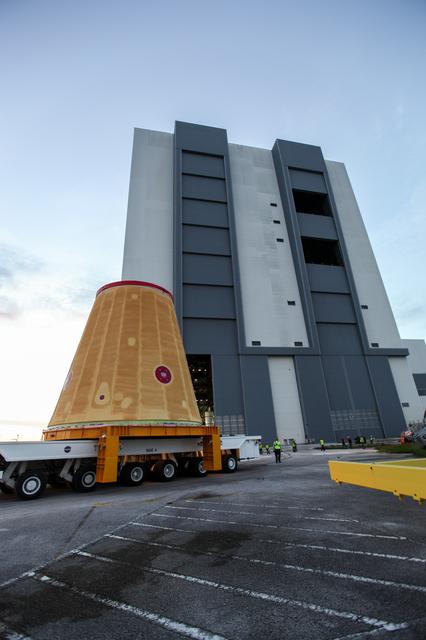 NASA image: Artemis I Launch Vehicle Stage Adapter Transport to VAB