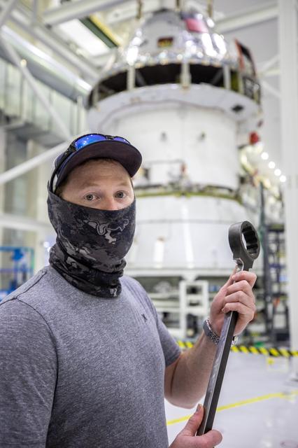 NASA image: Orion Spacecraft Adapter (SA) Cone Install