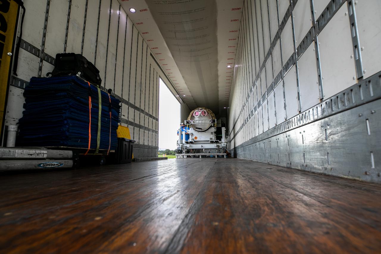 The last of three motors required to assemble the Launch Abort System for NASA’s Artemis II mission, the attitude control motor (ACM), arrives at Kennedy Space Center in Florida on August 28. The attitude control motor (ACM) was delivered by truck from Northrop Grumman’s manufacturing facility in Maryland, to the Launch Abort System Facility (LASF) at Kennedy. During launch of Orion atop the agency’s Space Launch System rocket, the LAS motors work together to separate the spacecraft from the rocket in the unlikely event of an emergency during launch. The LAS includes three motors – the launch abort motor, the jettison motor, and the attitude control motor—that once activated, will steer the spacecraft carrying the astronauts to safety. The ACM operates to keep Orion’s crew module on a controlled flight path in the event it needs to jettison and steer away from the rocket. Artemis II is the first crewed flight in a series of increasingly complex missions to the Moon that will lay the foundation for exploration of Mars and beyond. Artemis II will confirm all of the Orion spacecraft’s systems operate as designed in the actual environment of deep space with astronauts aboard. As part of the Artemis program, NASA will send the first woman and next man to the Moon in 2024.