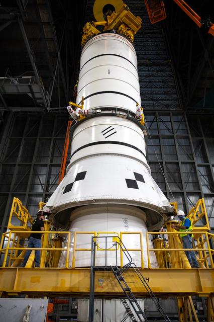 NASA image: Artemis SLS Booster Stacking Practice on ML