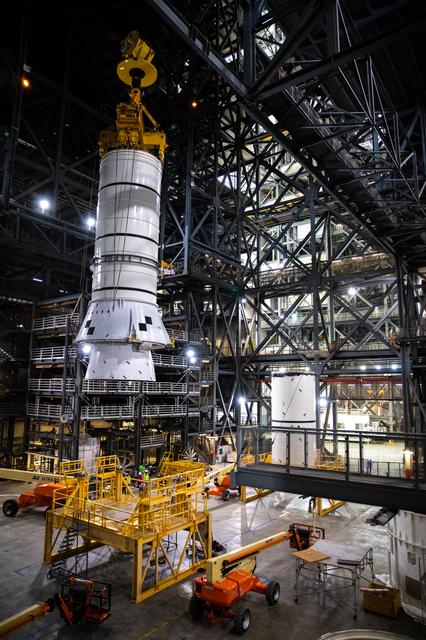 NASA image: Artemis SLS Booster Stacking Practice on ML