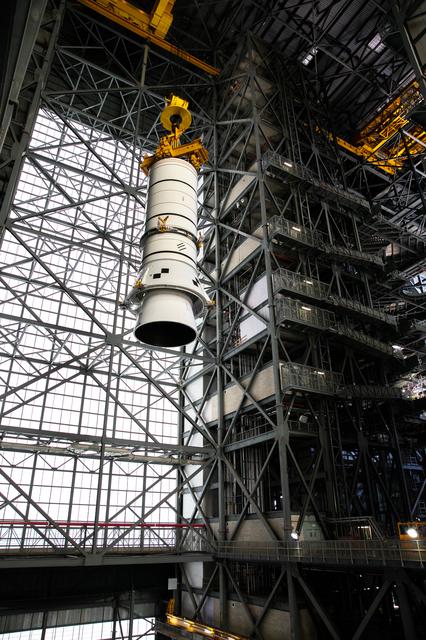 NASA image: Artemis SLS Booster Stacking Practice on ML