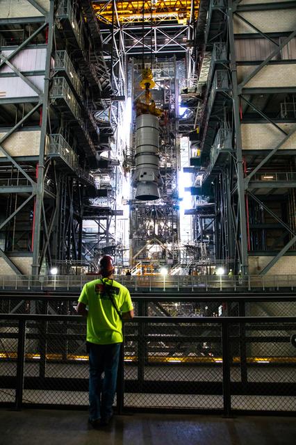 NASA image: Artemis SLS Booster Stacking Practice on ML