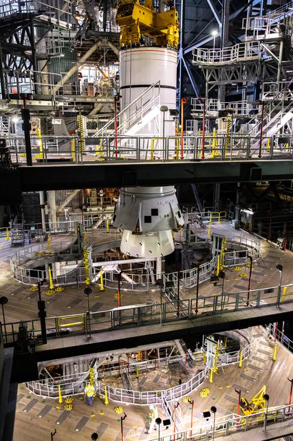 NASA image: Artemis SLS Booster Stacking Practice on ML