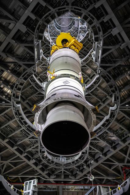 NASA image: Artemis SLS Booster Stacking Practice on ML