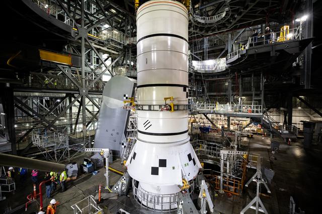 NASA image: Artemis SLS Booster Stacking Practice on ML