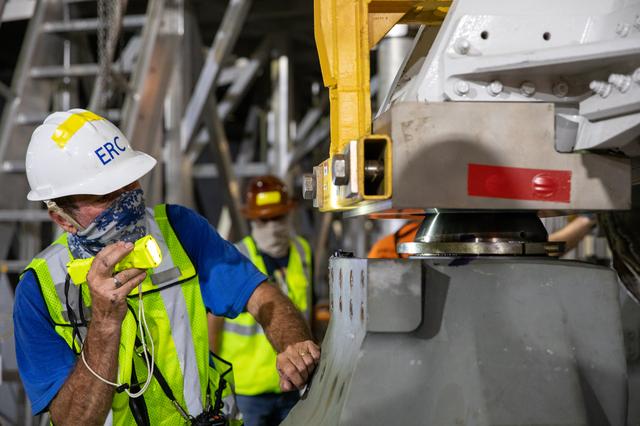 NASA image: Artemis SLS Booster Stacking Practice on ML