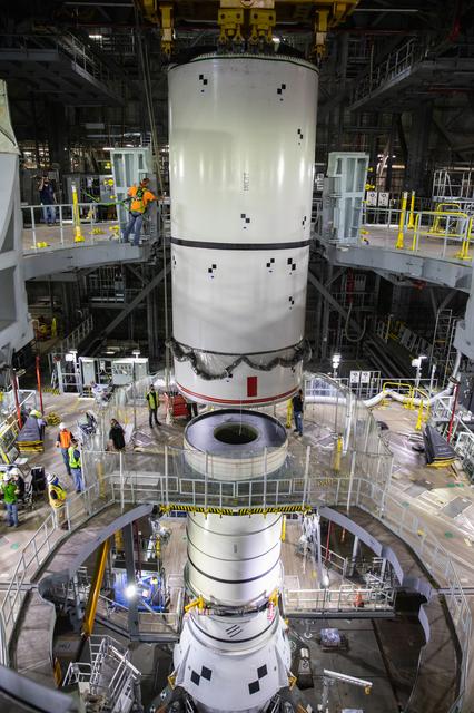 NASA image: Artemis SLS Booster Stacking Practice on ML