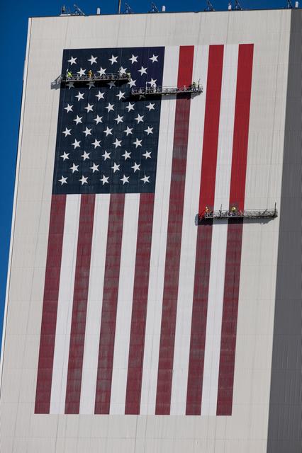 NASA image: Painting American Flag on VAB